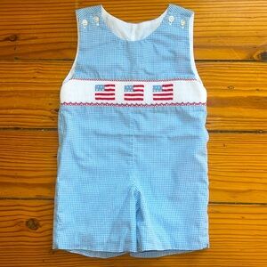 Krewe Boys smocked holiday American flag john john size 12M